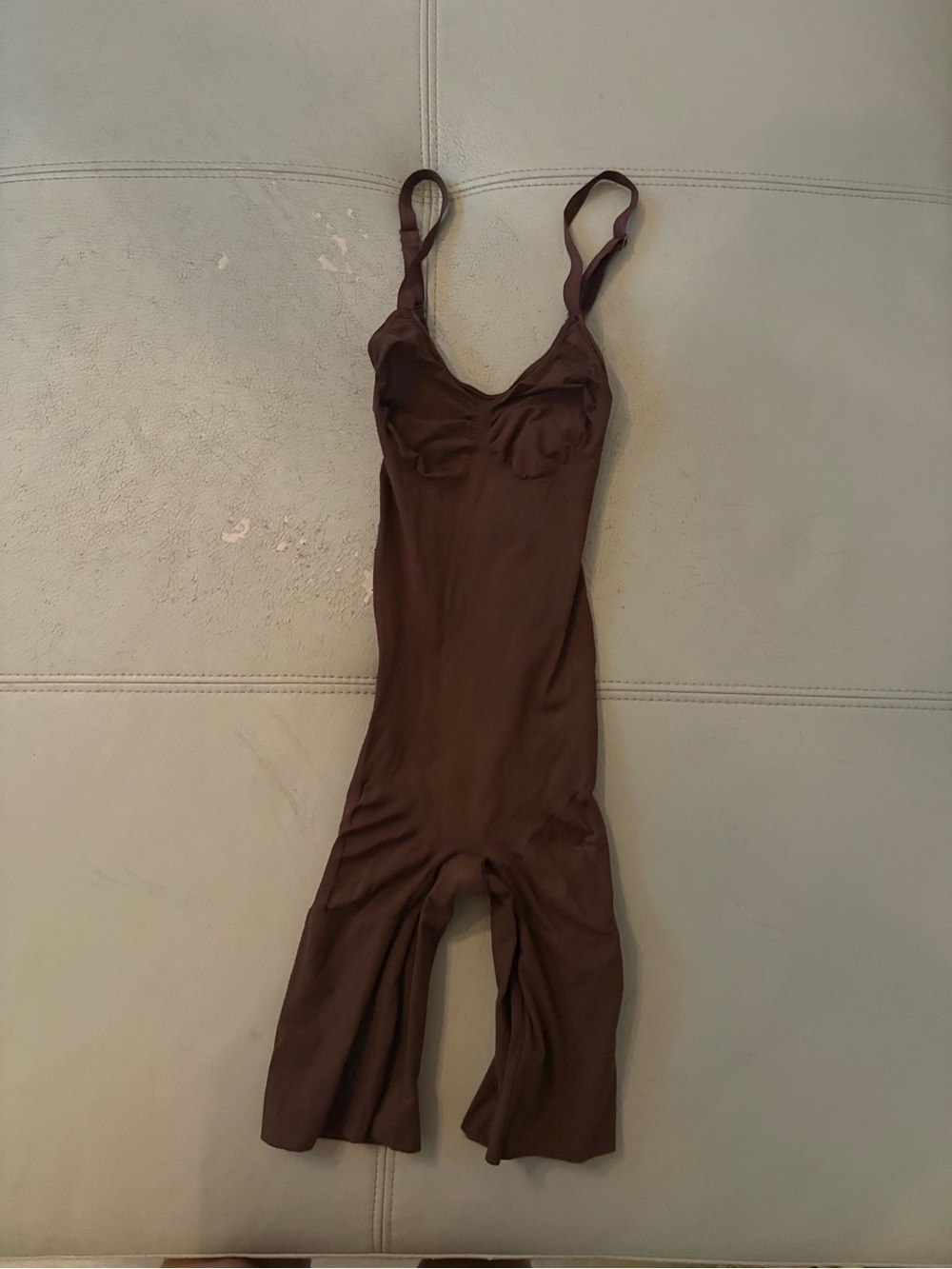 SKIMS Chocolate Brown Full-Body Shapewear Slip with Adjustable Straps
